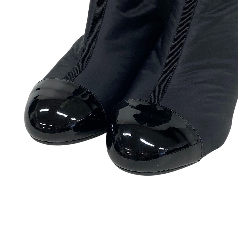 Chanel 2-Way CC Logo Quilted Boots Black — view 4