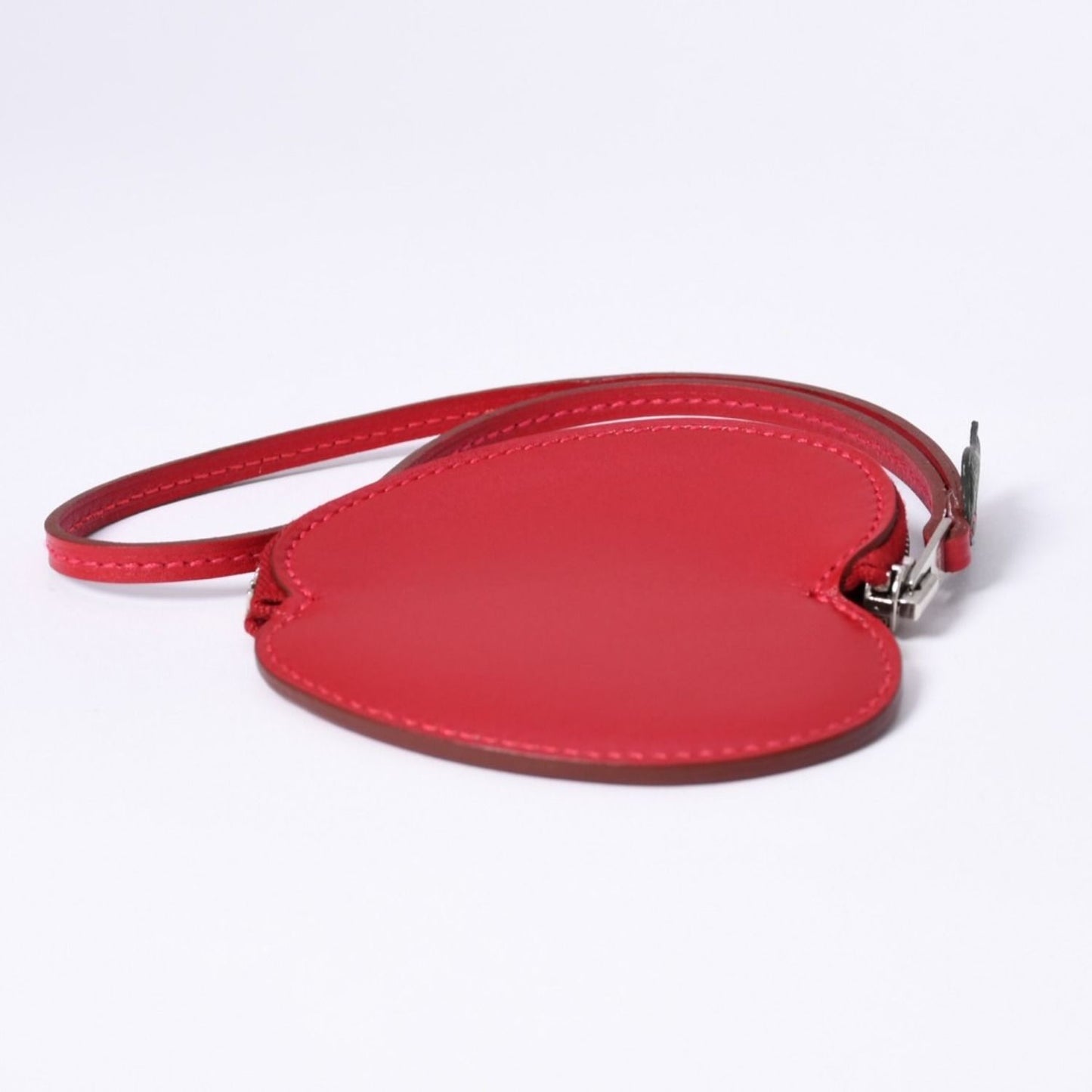 Hermes Apple Charm Coin Purse Tutti Frutti Porte Monnaie Red Silver — view 3