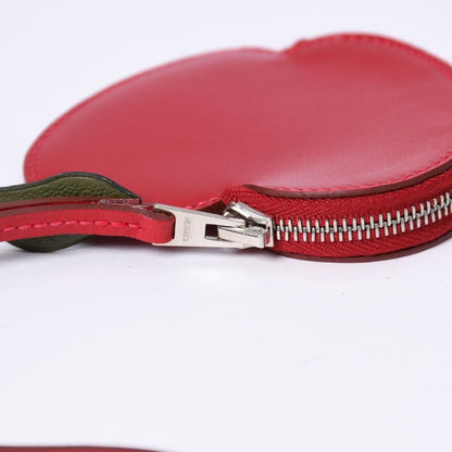 Hermes Apple Charm Coin Purse Tutti Frutti Porte Monnaie Red Silver — view 5