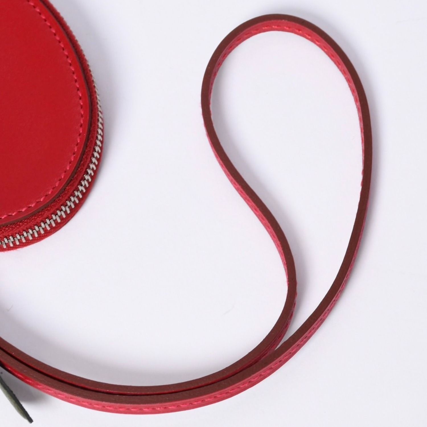 Hermes Apple Charm Coin Purse Tutti Frutti Porte Monnaie Red Silver — view 6