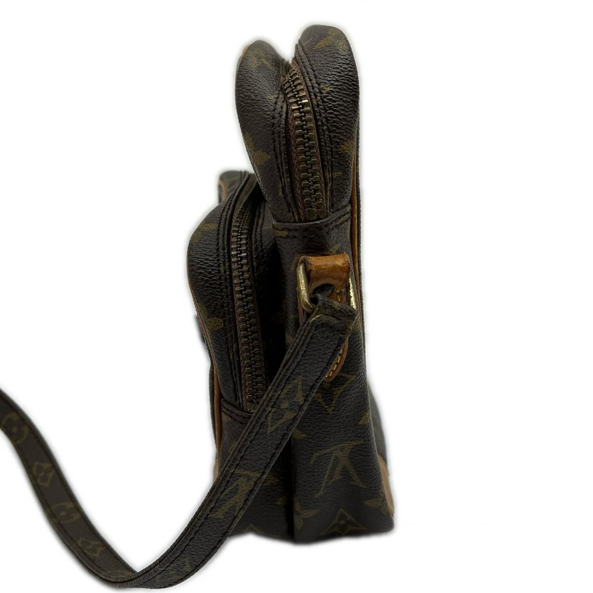 Louis Vuitton Shoulder Bag Amazon Monogram Zipper Tear Brown — view 3