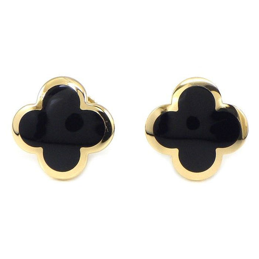Van Cleef & Arpels Earrings Pure Alhambra Onyx 18K Yellow Gold