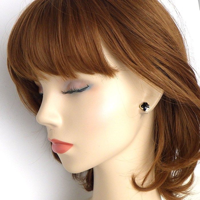 Van Cleef & Arpels Earrings Pure Alhambra Onyx 18K Yellow Gold — view 5