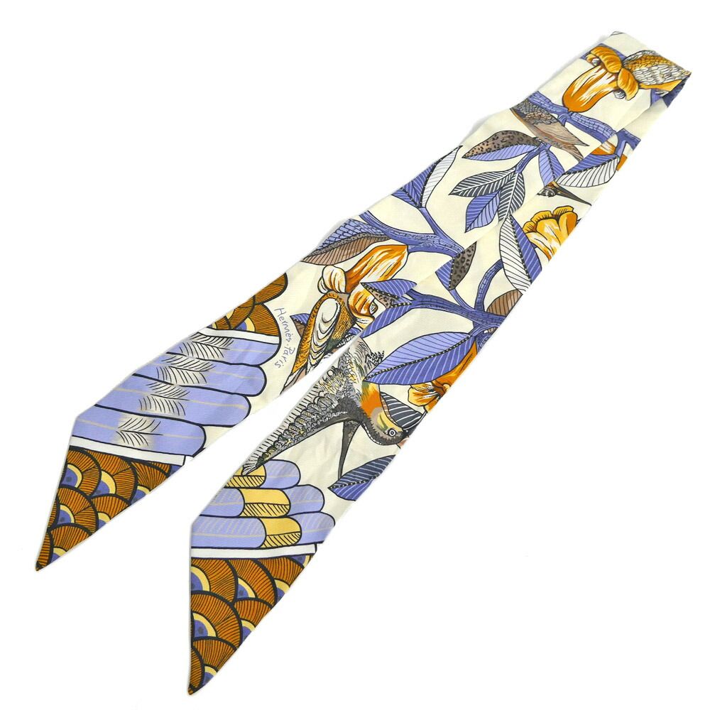 Hermes Twilly Tree Of Song Cream Bird Pattern