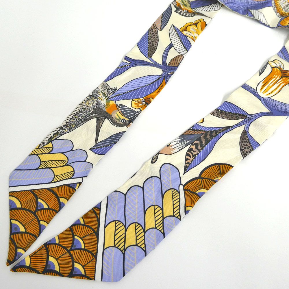 Hermes Twilly Tree Of Song Cream Bird Pattern — view 3