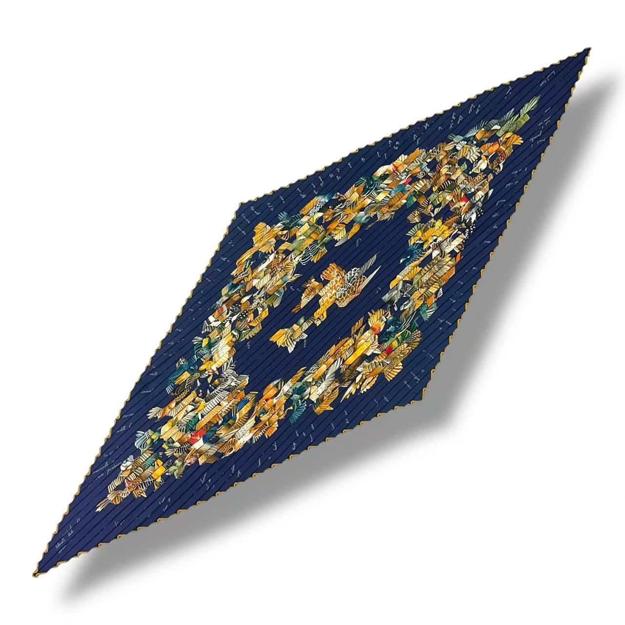 Hermes Scarf Pleats Silk L'intrus Multicolor