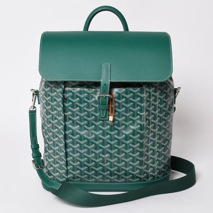 Goyard Alpine MM Backpack Canvas Green Silver