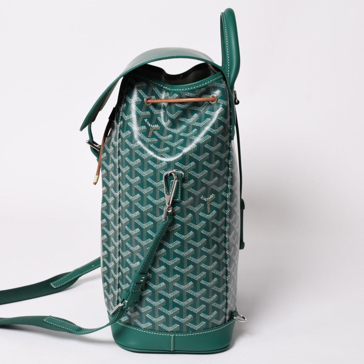 Goyard Alpine MM Backpack Canvas Green Silver — view 4