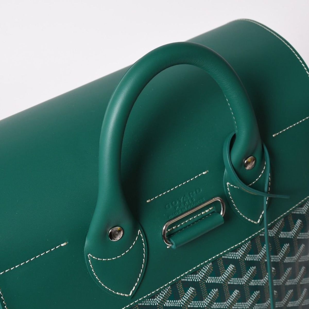 Goyard Alpine MM Backpack Canvas Green Silver — view 6