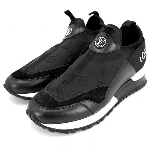Louis Vuitton Sneakers Run Away Line Monogram Shoes Black 34.5