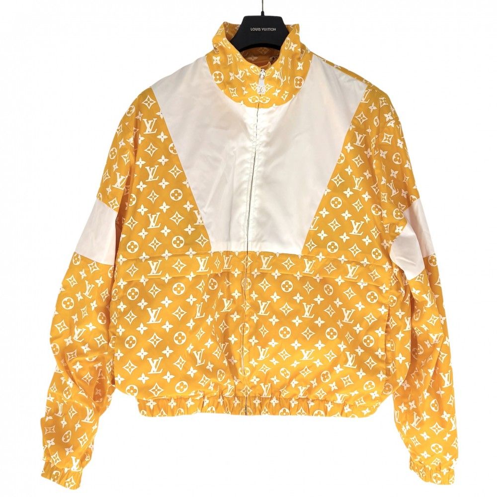 Louis Vuitton Monogram Technical Track Top Jacket 50 Yellow White Nylon Spring