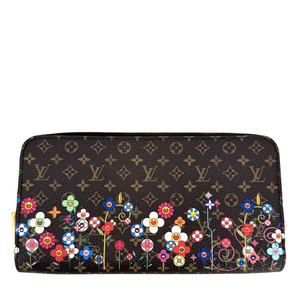 Louis Vuitton Wallet Monogram LV Takashi Murakami Zippy Zip Around Brown