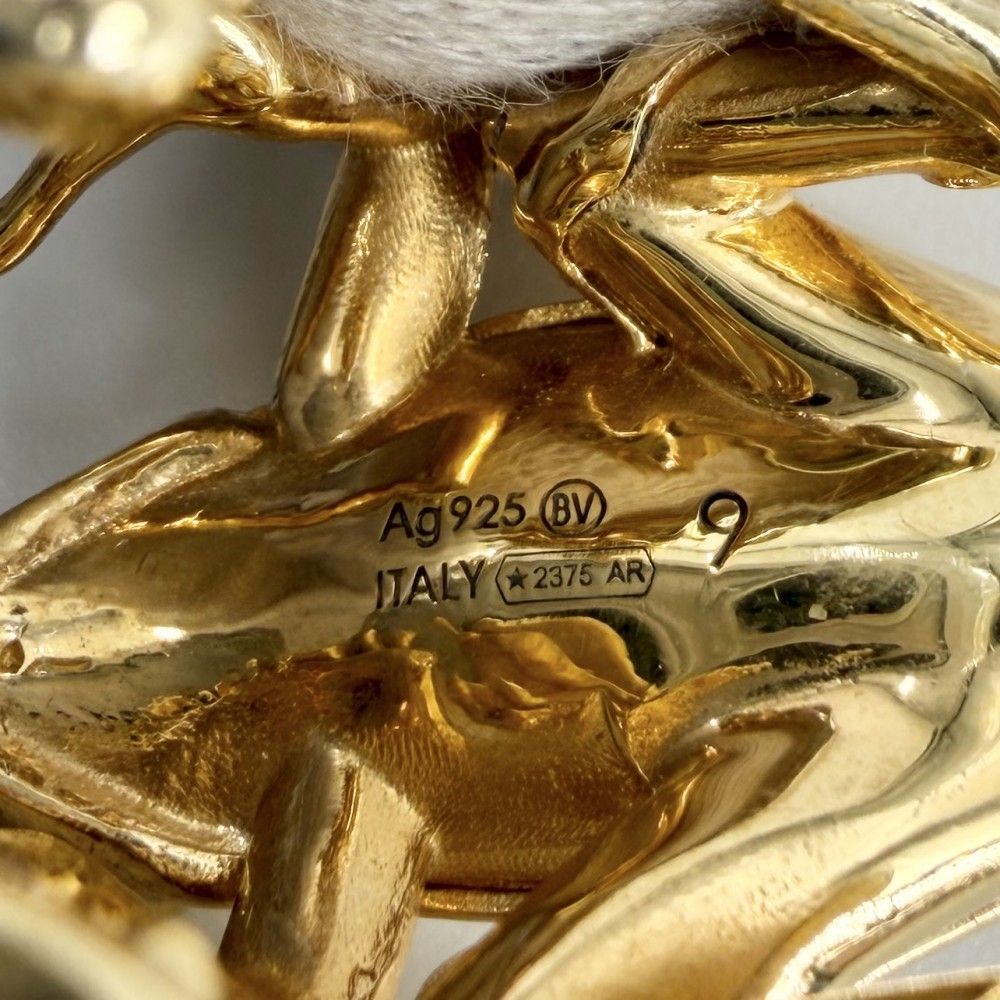 Bottega Veneta Ring Lana Frog 925 Sterling Silver Gold — view 3