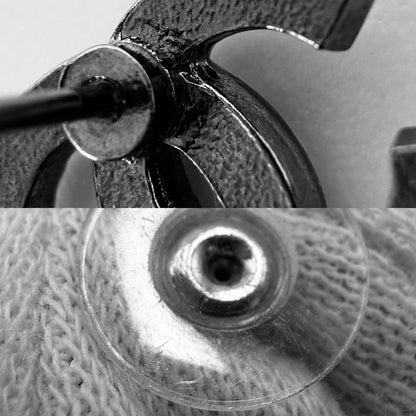 Chanel Earrings CC Logo Swing Rhinestone Silver — view 7