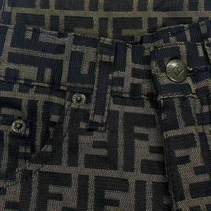 Fendi Pants Zucca Pattern FF Log All Brown 41 — view 4