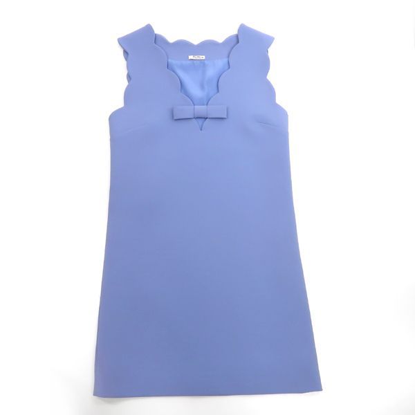 Miu Miu Dress Ribbon Blue Triacetate Polyester 36 — view 5