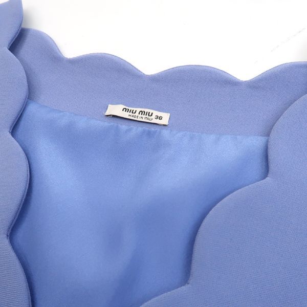 Miu Miu Dress Ribbon Blue Triacetate Polyester 36 — view 6