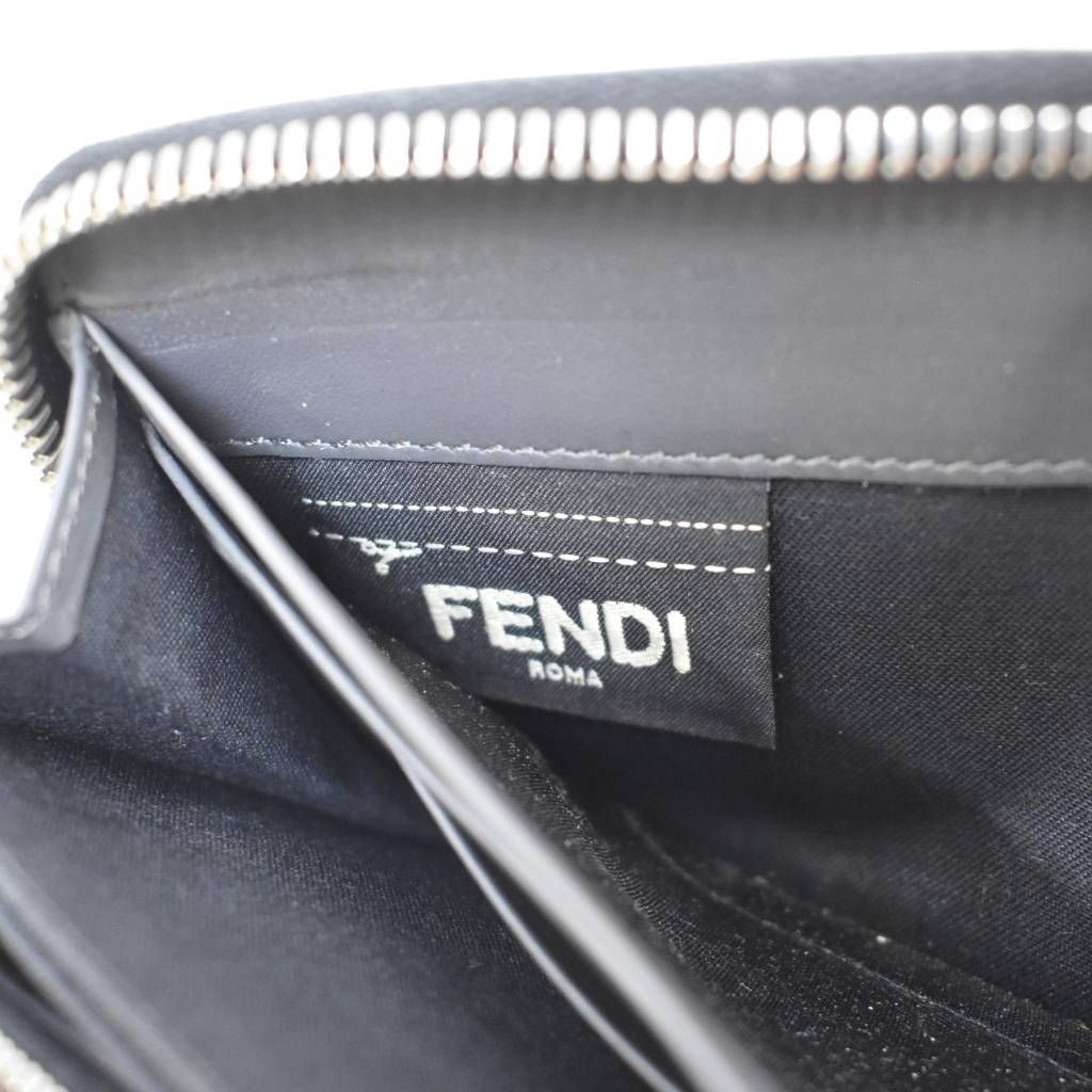Fendi Bug's Eye Round Zip Wallet Gray — view 5