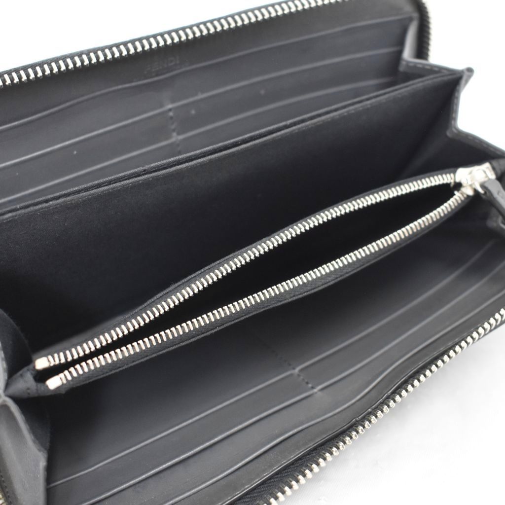 Fendi Bug's Eye Round Zip Wallet Gray — view 4