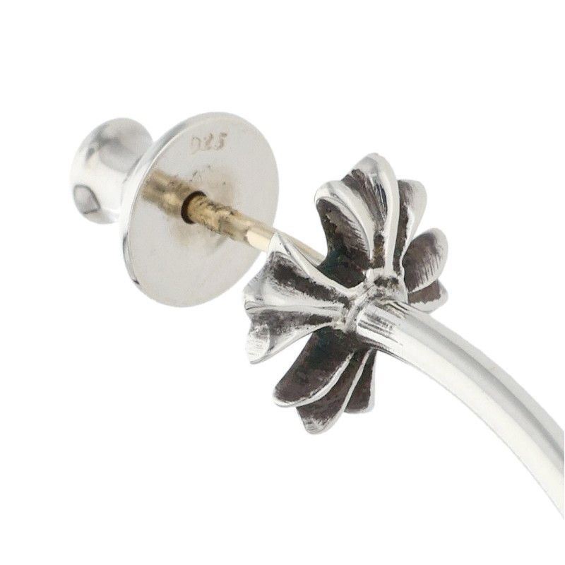 Chrome Hearts Hoop CH Pls CH Plus Silver Earrings — view 4