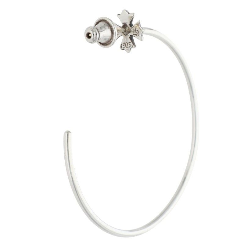 Chrome Hearts Hoop CH Pls CH Plus Silver Earrings — view 2