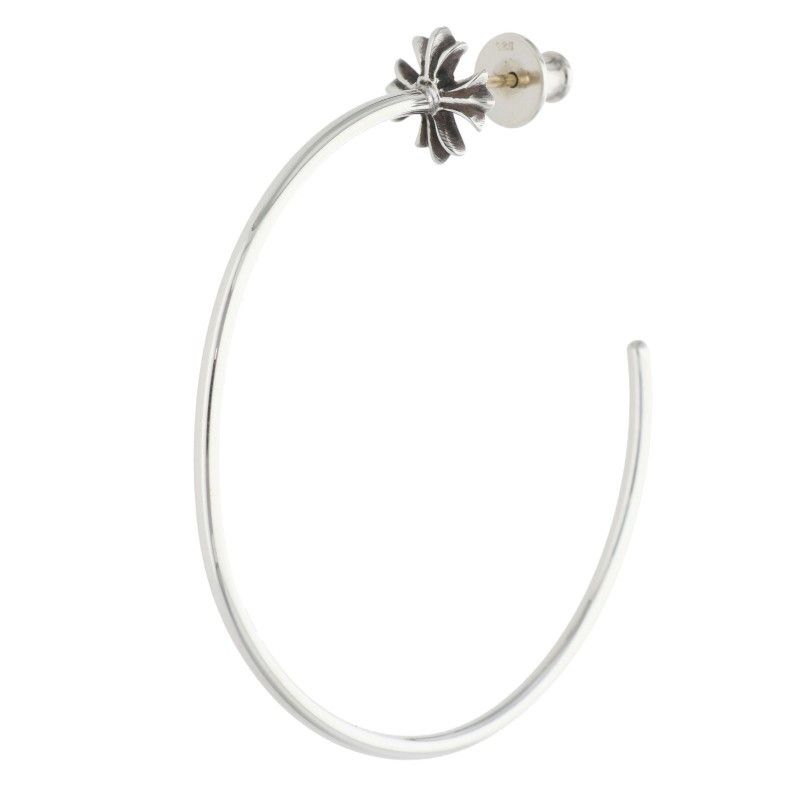 Chrome Hearts Hoop CH Pls CH Plus Silver Earrings
