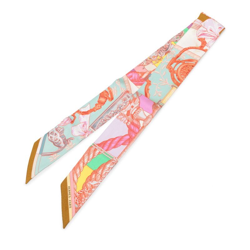 Hermes Twilly Cavalleria D'etriers Scarf Multicolor Silk