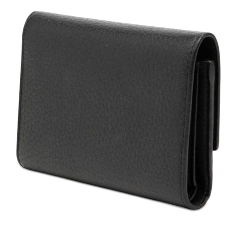 Louis Vuitton Capucines Compact Studded Trifold Wallet Black Leather — view 2