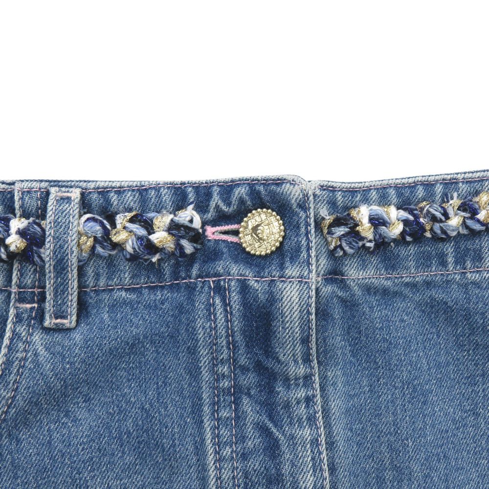 Chanel Denim Skirt CC Logo 36 Cotton Blue — view 3