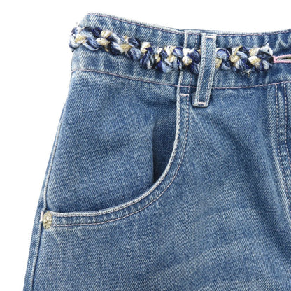 Chanel Denim Skirt CC Logo 36 Cotton Blue — view 6