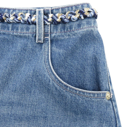 Chanel Denim Skirt CC Logo 36 Cotton Blue — view 5