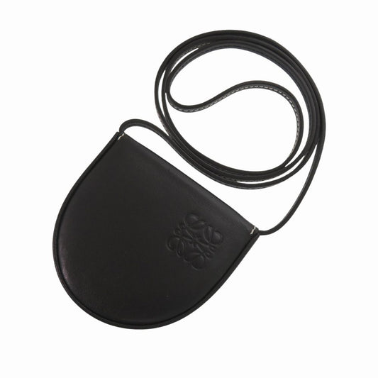 Loewe Anagram Shoulder Strap Calfskin Black Coin Case