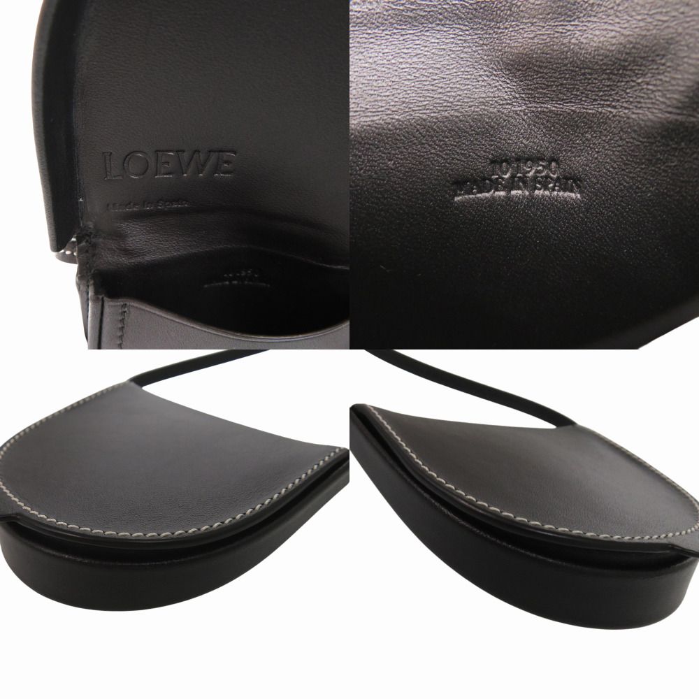 Loewe Anagram Shoulder Strap Calfskin Black Coin Case — view 5