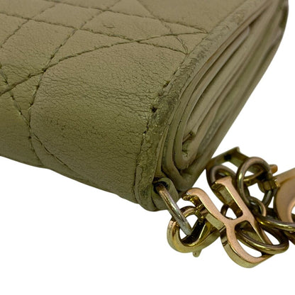 Dior Compact Wallet Lady Dior Cannage Trifold Handbag — view 4