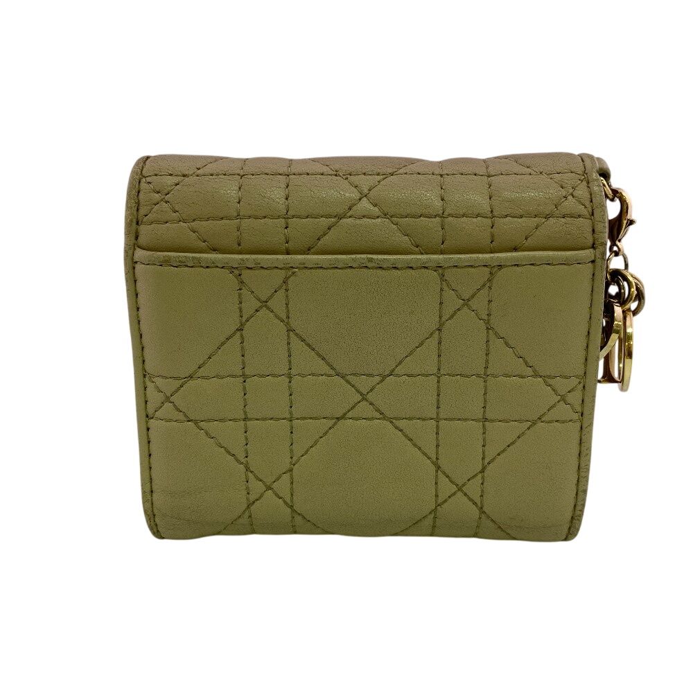 Dior Compact Wallet Lady Dior Cannage Trifold Handbag — view 2