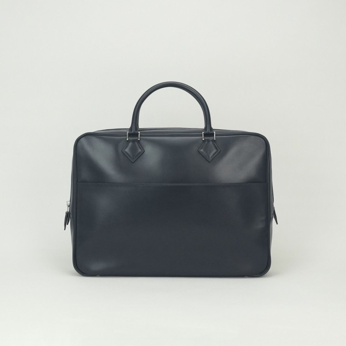 Hermes Plume Doc 38 Tote Box Calf Blue Indigo Blueindigo Navy Silver Handbag