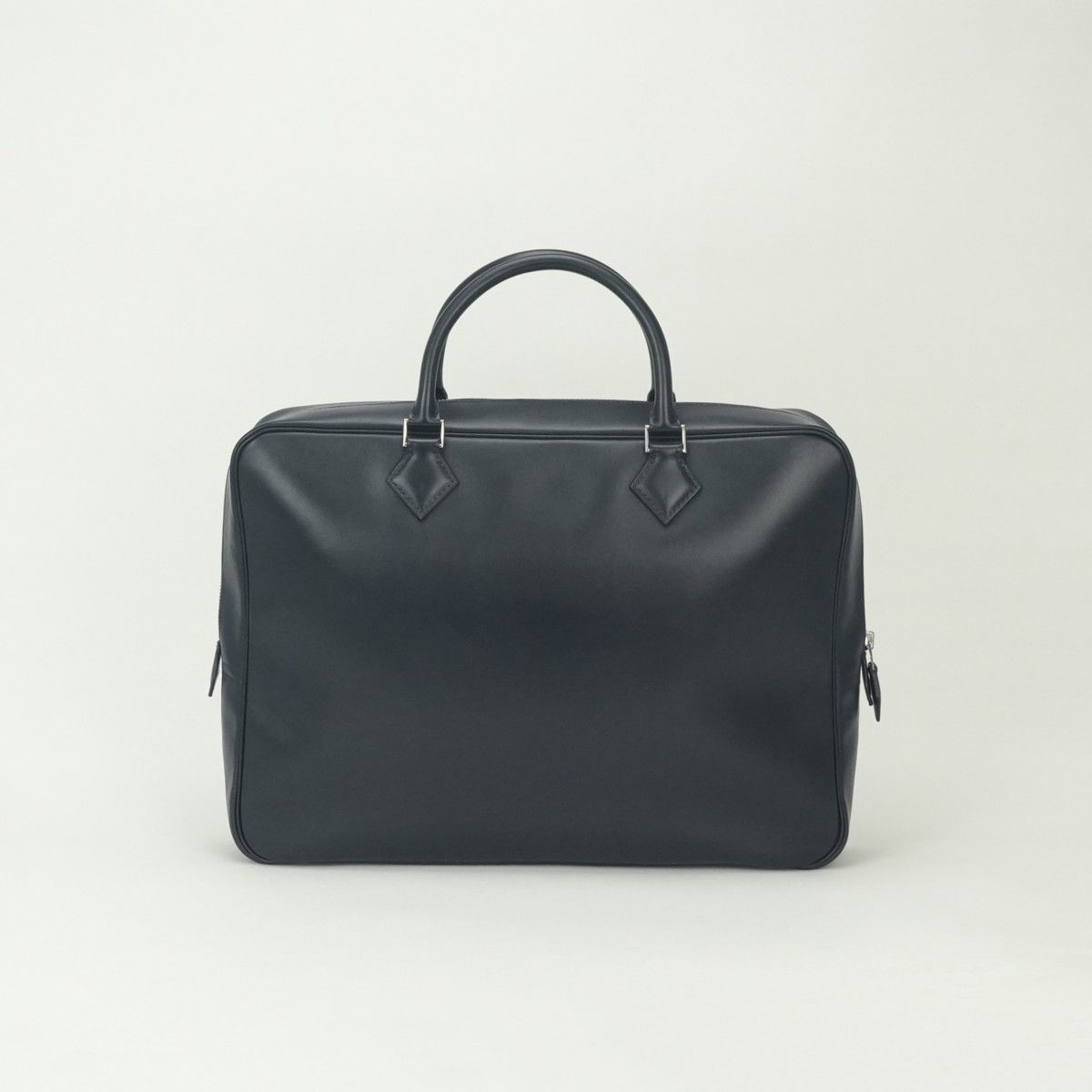 Hermes Plume Doc 38 Tote Box Calf Blue Indigo Blueindigo Navy Silver Handbag — view 3
