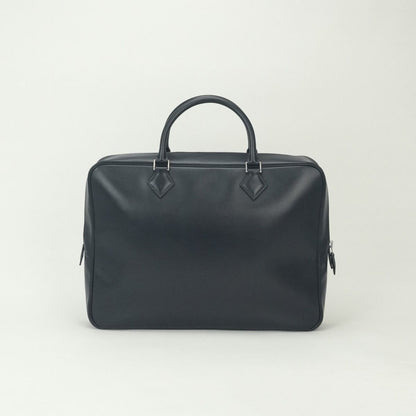 Hermes Plume Doc 38 Tote Box Calf Blue Indigo Blueindigo Navy Silver Handbag — view 3