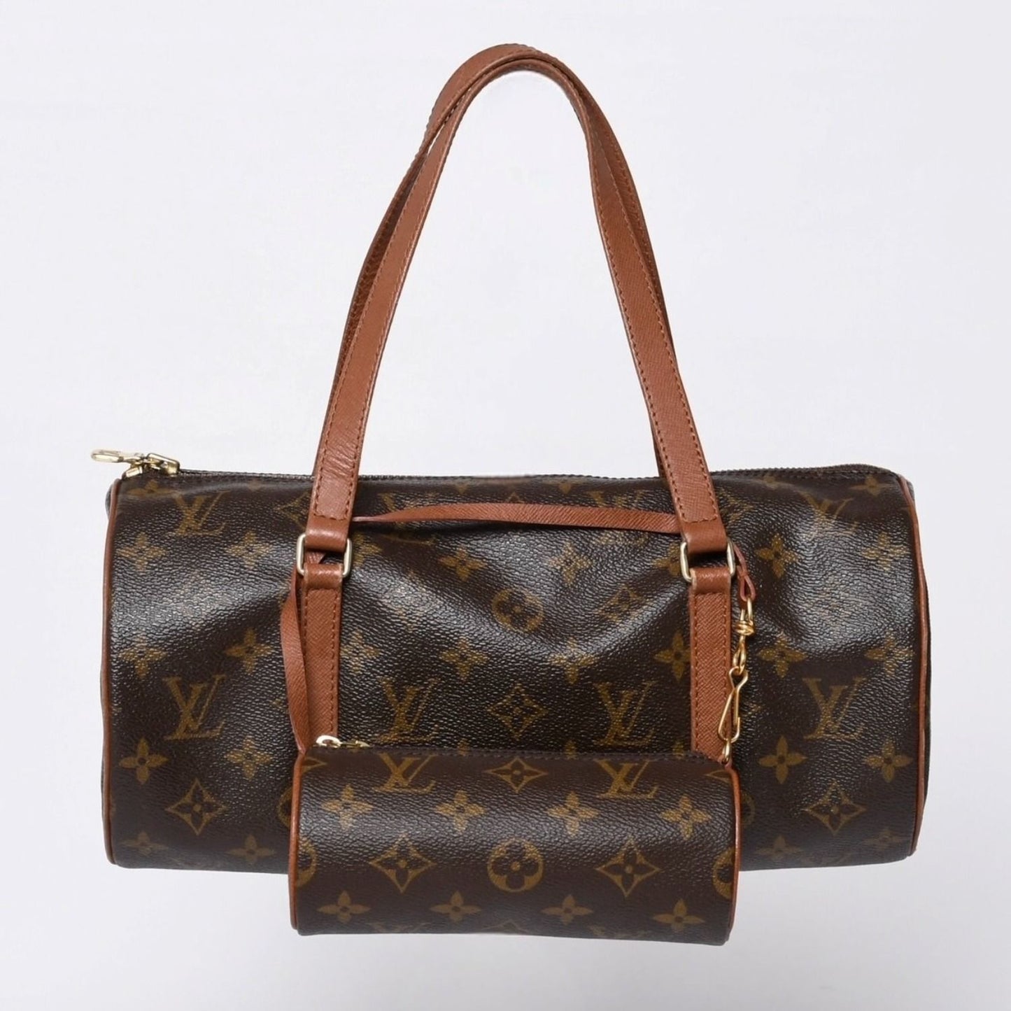 Louis Vuitton Papillon 30 Handbag Monogram Leather Brown Gold 4