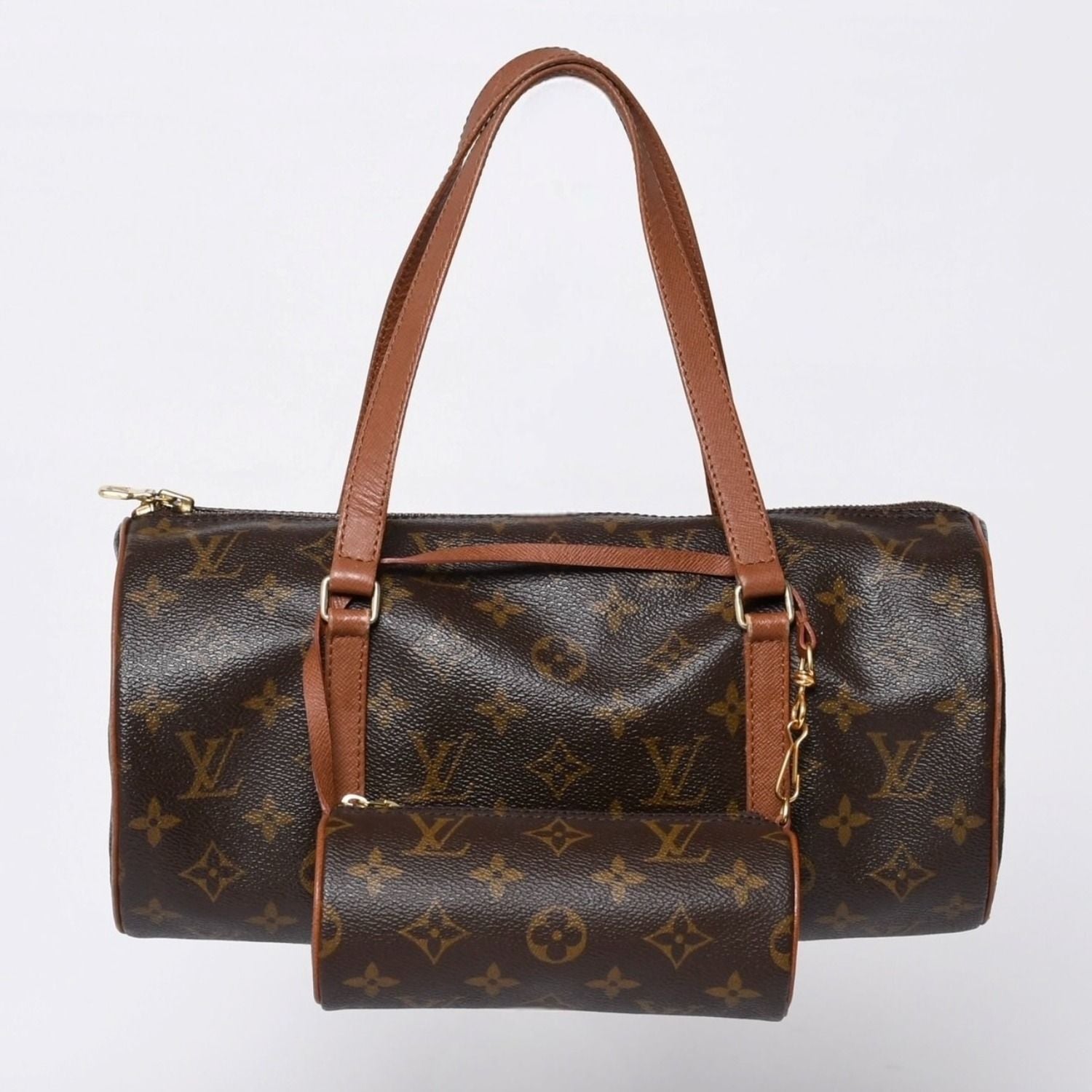 Louis Vuitton Papillon 30 Handbag Monogram Leather Brown Gold 4