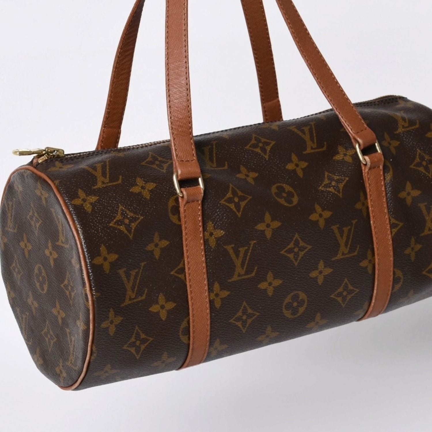 Louis Vuitton Papillon 30 Handbag Monogram Leather Brown Gold 4 — view 4