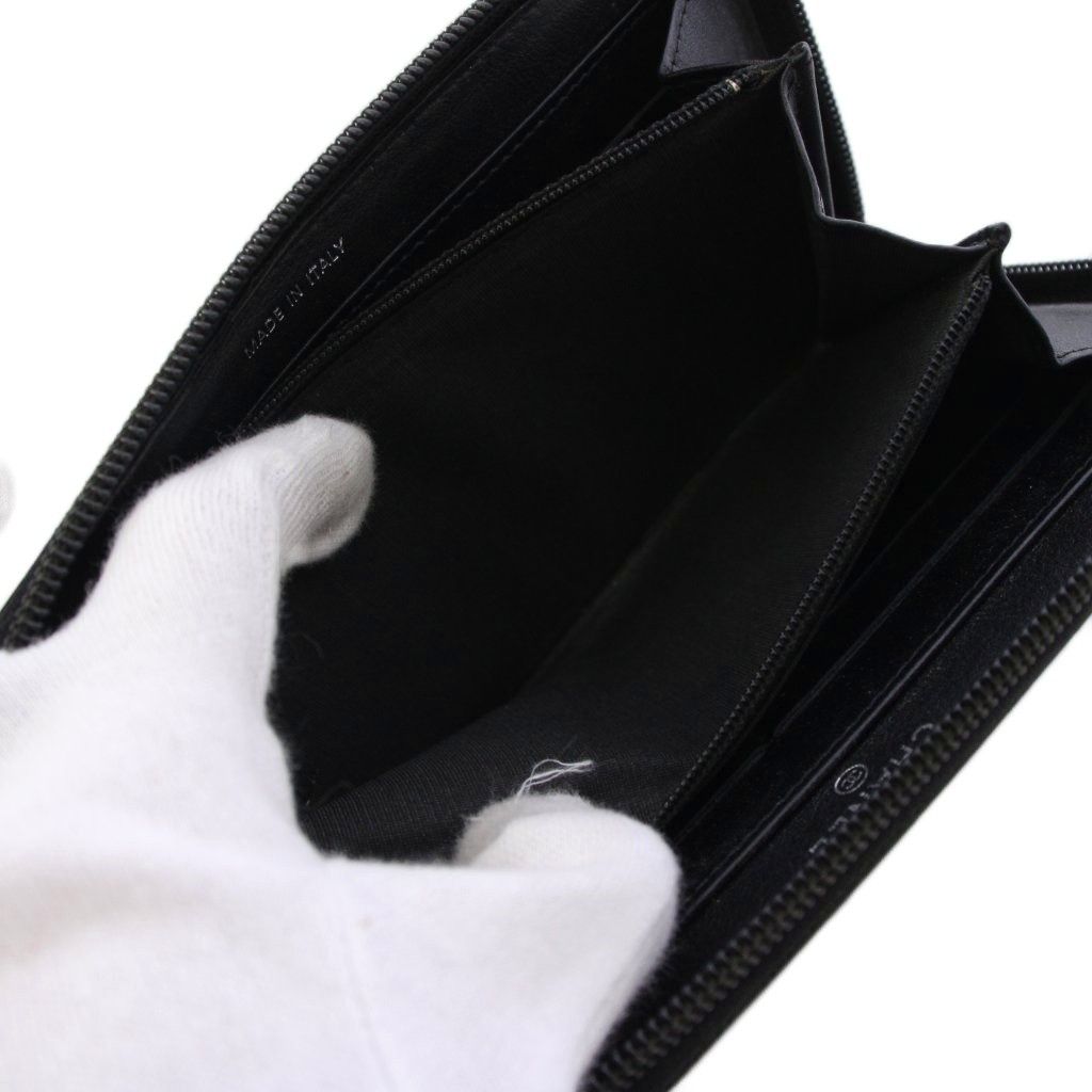 Chanel Wallet Caviar Leather CC Logo Zip Around Black — view 7