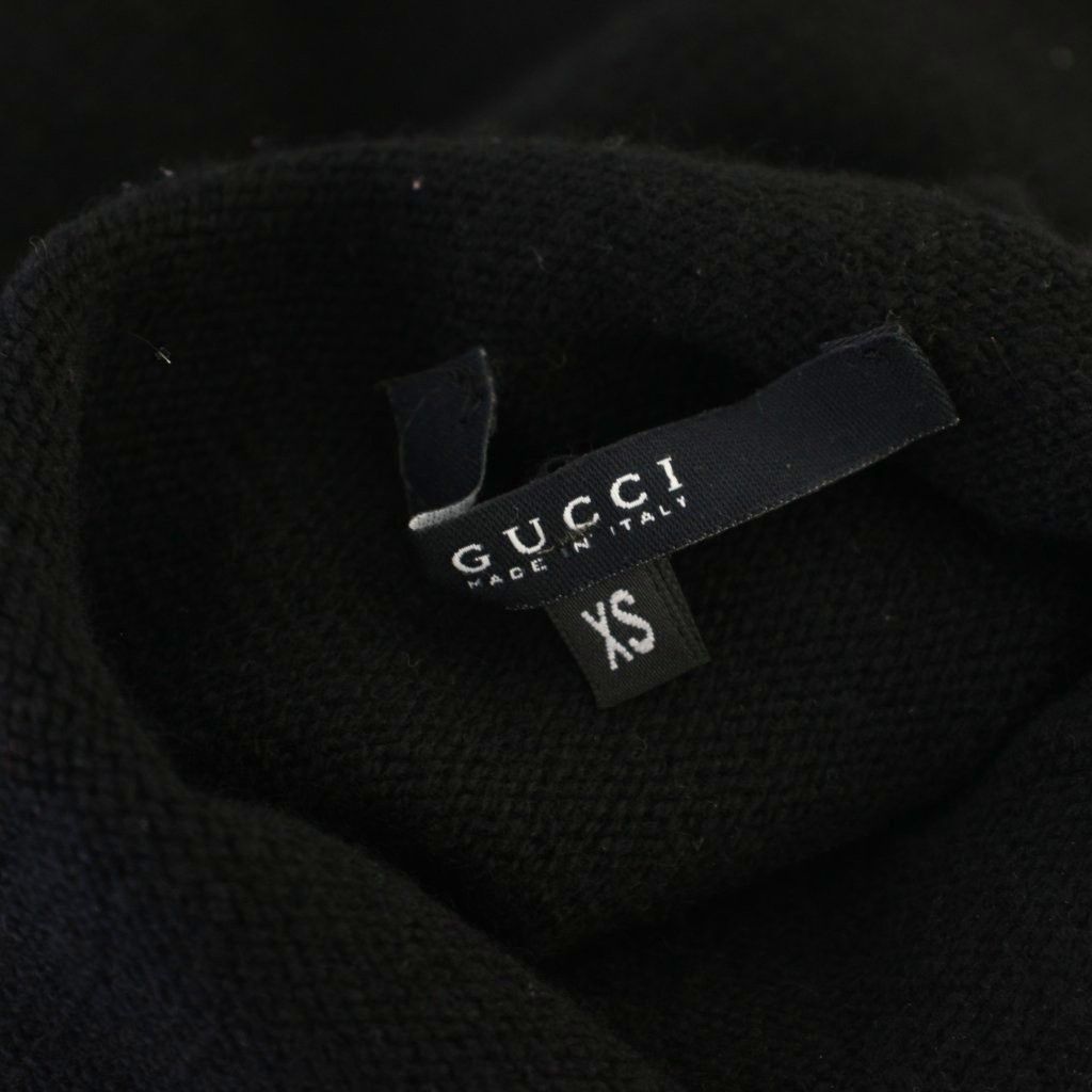 Gucci Knit Sweater Long Sleeve Turtleneck Cashmere x S Black — view 4