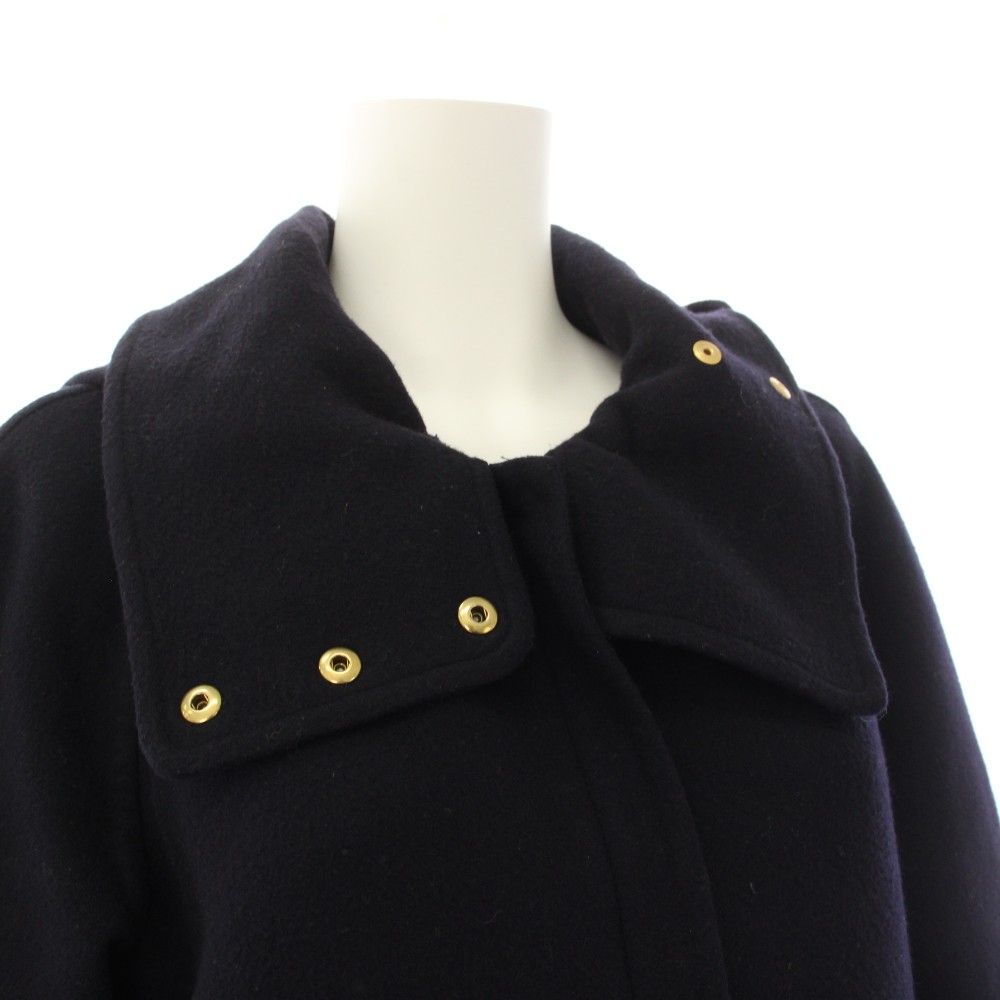 Celine Phoebe Philo Era Double Face Cashmere Hoodie Short Coat Zip Up 34 Navy — view 5