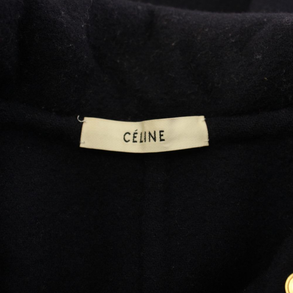 Celine Phoebe Philo Era Double Face Cashmere Hoodie Short Coat Zip Up 34 Navy — view 4