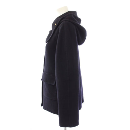Celine Phoebe Philo Era Double Face Cashmere Hoodie Short Coat Zip Up 34 Navy — view 2