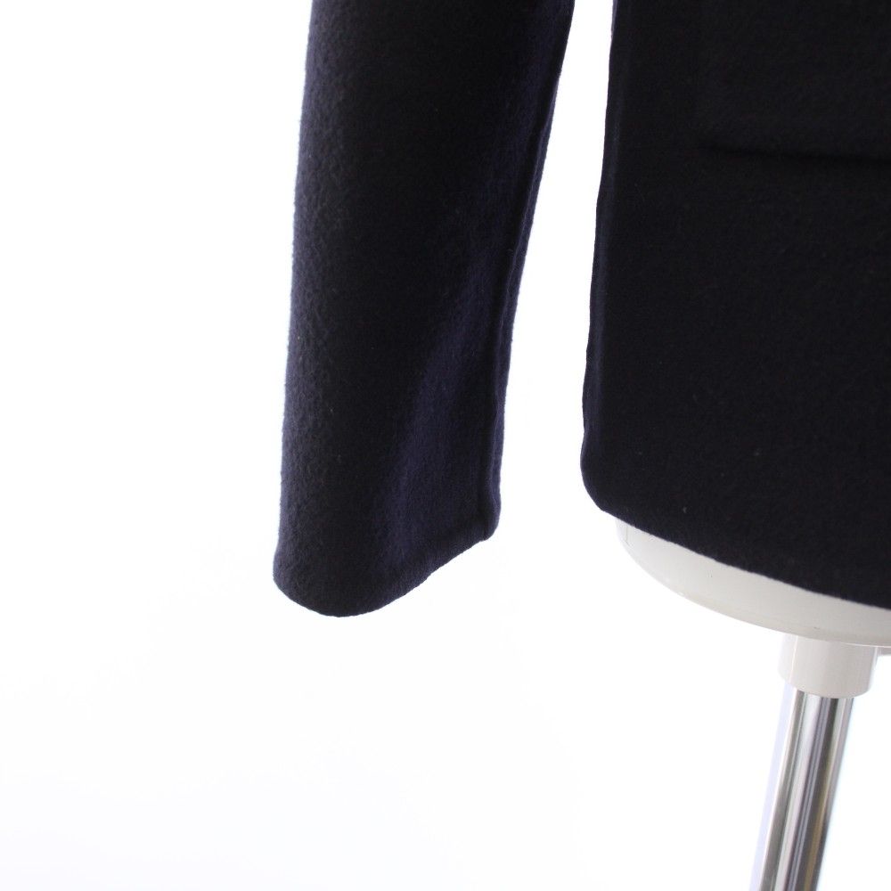Celine Phoebe Philo Era Double Face Cashmere Hoodie Short Coat Zip Up 34 Navy — view 6