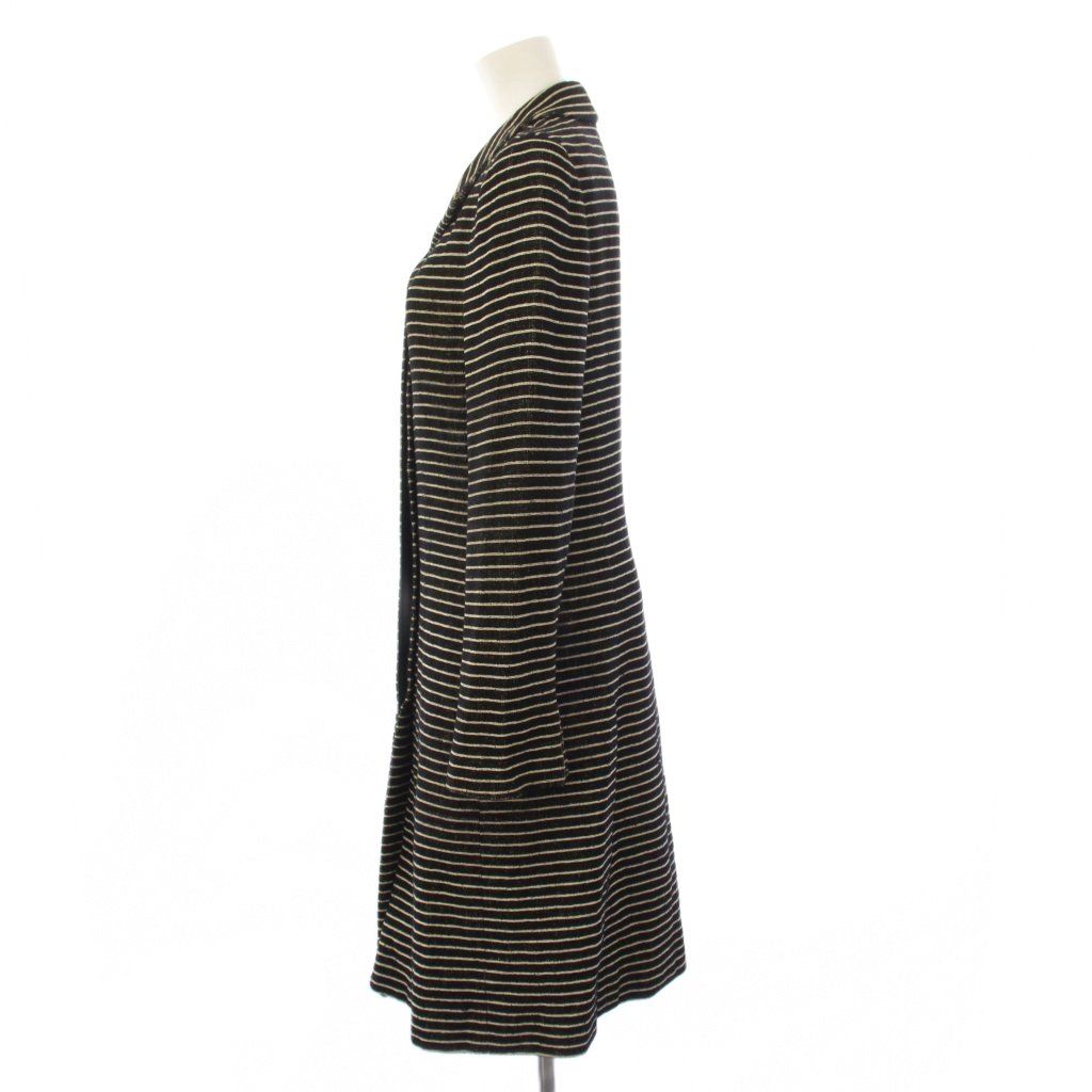 Chanel Chesterfield Long Border Pattern Camellia Silk Black White YT Shoulder — view 2