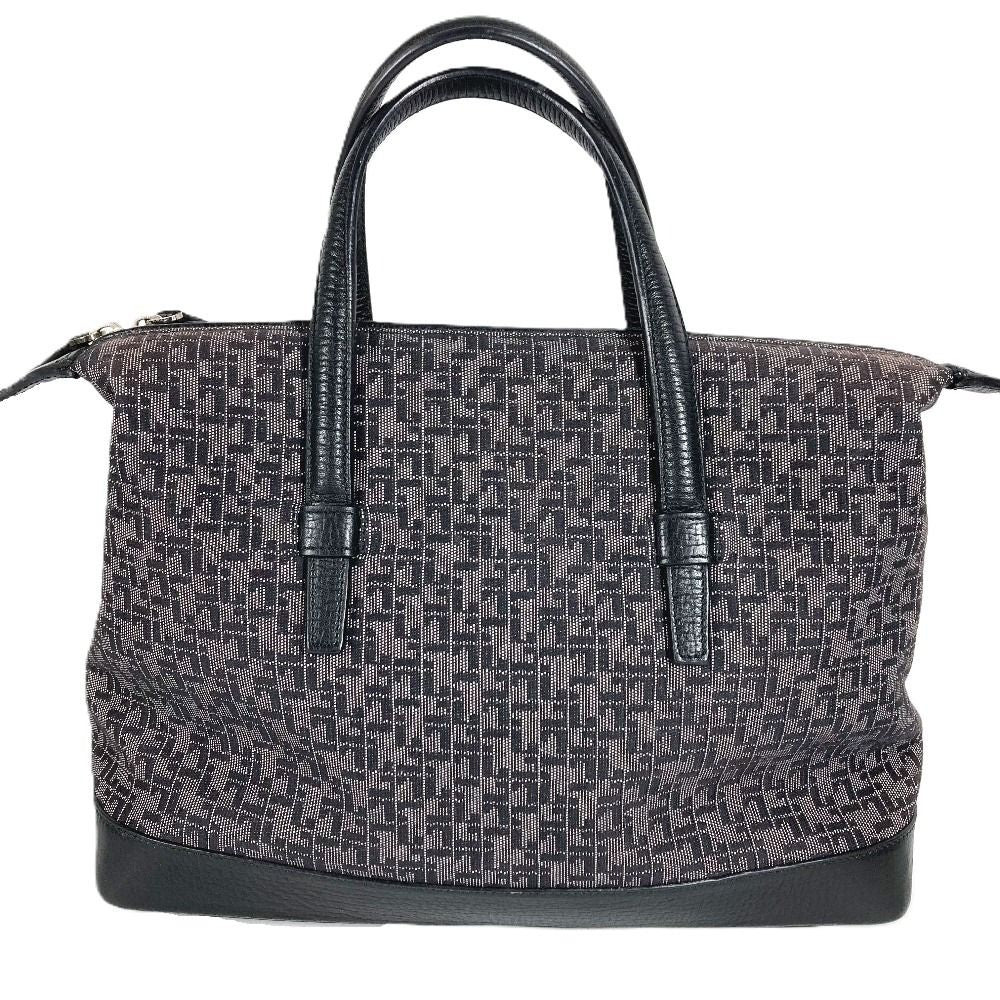 Loewe Handbag All Over Pattern Logo Leather Canvas Black — view 2
