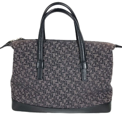 Loewe Handbag All Over Pattern Logo Leather Canvas Black — view 2